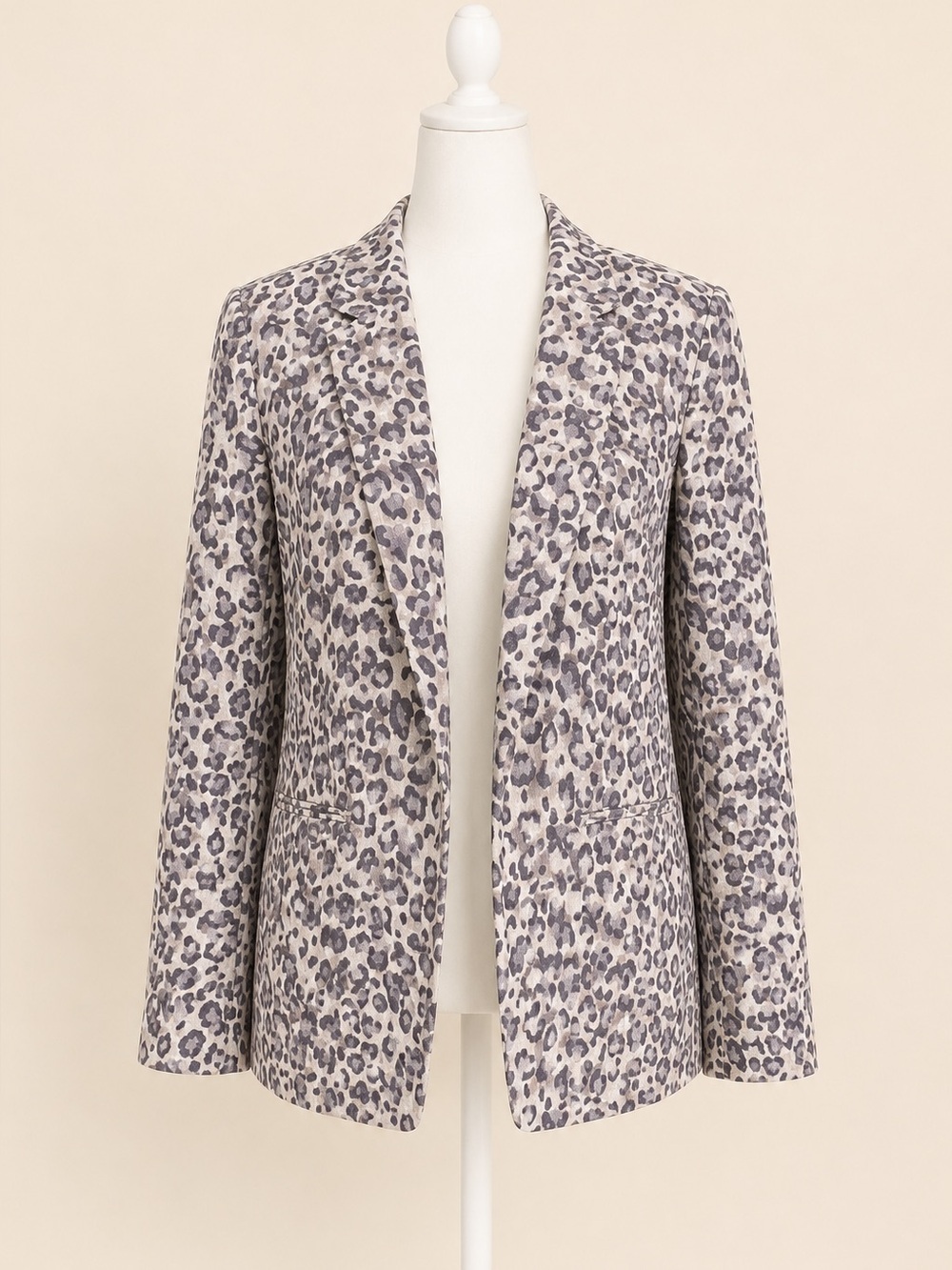 Rachel Zoe Leopard Print Linen Blend Blazer Size L